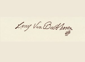 Ludvig van Beethoven aláírása (toll és tinta)